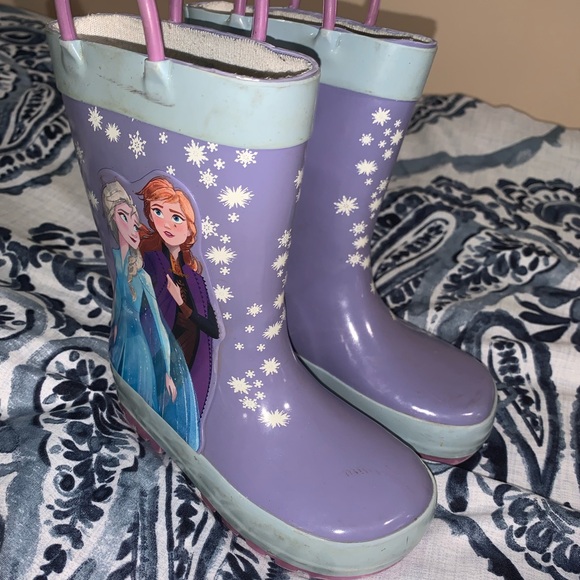 Whimsical Purple and Blue Rain & Snow Boots - Picture 1 of 2